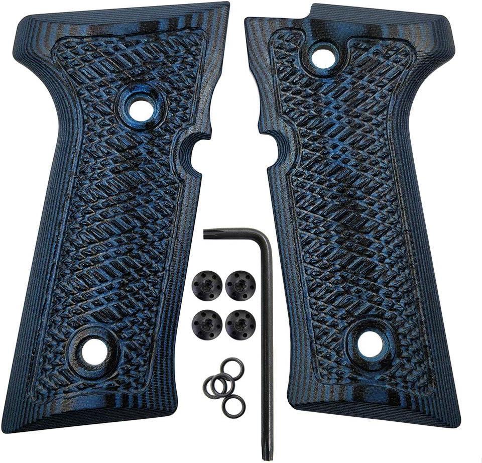 Cool Hand G10 Grips for Beretta Vertec, M9A3, 92X Centurion, Custom Black Screws Included, Aggressive Tactical Slant Texture, 1/4'' Thin, 4 Colors for Your Choice (Navy)