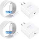 Fast Charger USB C Charger iPhone Type C Charger, 10 FT USB C to USB C Cable Fast Charging Cord 45W Phone Chargers iPhone USBC Charger Block for iPhone 17 Air/ 17 Pro/ 17 Pro Max/ 16 15 Pro Max/ iPad Pro
