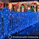 750 LED 240FT Blue Birthday Party Decorations String Lights with 12 Modes Timer Dimmable, Waterproof Green Wire Christmas Lights Outdoor, Plug in Fairy Lights for Wedding, Ocean Party, Xmas Decor