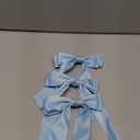 3Pcs Light Blue Hair Bows for Women Double-Layer Long Tail Bow Hair Clip Hair Ribbon Ponytail Holder Hair Accessories for Girls Toddlers