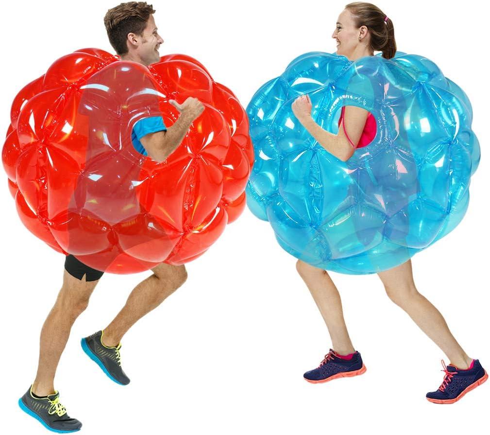 ZHUYNXIR 2 PC Sumo Balls for Kids, Kids Bumper Bounce Toys, Kid Sumo Ball, Lawn Game Ball for Child Outdoor Team Gaming Play, 36 inch, Blue+ red.