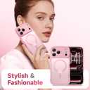 for iPhone 17 Pro Max Case for Women Girls,【Compatible with MagSafe】,【Camera Control】,【Full Camera Protection】, Cute Wave Magnetic Phone Case for iPhone 17 Pro Max,Light Pink