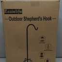 Shepherds Hook for Outdoor Bird Feeders Pole 60 Inch Tall, Adjustable Heavy Duty Garden Hanger Stake Pole with 5 Prong Base, Shiny Black (2 Packs)