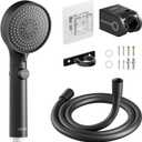 RV Shower Head with Hose, High Pressure Shower Head with Handheld On Off Switch, Travel Trailer, Motorhome and Boat and Camper Must Have RV Accessories Replacement Part, Matte Black