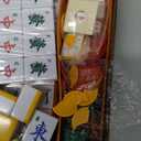 Chinese Mahjong Game Set, Mahjong Tiles Set with 146 Numbered Large Tiles (Yellow), Chinese Mahjong Set with Brown Carrying Case