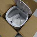 Mini Desk Trash Can with Lid with Trash Bags 180 pcs Press-Top 0.5 Gallon Tiny Countertop Waste Basket Small Table Top Plastic Covered Garbage Bin for Desk Top (White)