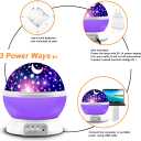 Kids Star Projector Night Light for Girls, 360° Rotating Star Lights for Bedroom, Toddler Night Light Projector, Ceiling Light Projector for Kids Room, Birthday Gift for 3-8 Year Old Girls Purple