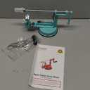 Apple Peeler Corer, Long lasting Chrome Cast Magnesium Alloy Apple Peeler Slicer Corer with Stainless Steel Blades and Powerful Suction Base for Apples and Potato(Blue) (Teal)