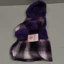 Winter Dog Dress, Cute Warm Fleece Hooded Sweater for Small Dogs Girl, Plaid Puppy Dresses Clothes Chihuahua Yorkie Cat Apparel Purple,S