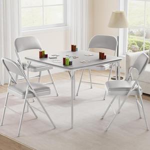 Padded Folding Chairs Set of 4，Folding Chairs with Padded Seats，4 Pack Padded Folding Chair with Steel Frame for Home and Office, Indoor and Outdoor Event