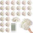 Tifuly 24 Pcs White Hydrangea Artificial Flowers Bulk, Faux Hydrangea Full Flowers Heads with Stems, Fake Silk Flowers for Wedding, Garden, Home, Party Decoration