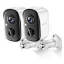 Security Cameras Wireless Outdoor, 2K Battery Powered WiFi Cameras for Home Security with AI Motion Detection, Color Night Vision, Spotlight, Siren, Waterproof, SD/Cloud Storage - 2 Pack