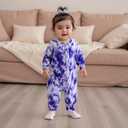 3 x Infant Baby Boys Girls 3 Pack Footless Rompers Long Sleeve Tie Dye Zip-up Jumpsuit Fall Clothes 3pcs Outfit Set