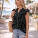 LILLUSORY Womens Ruffle Tops Dressy Casual Flowy Floral Boho Blouses Summer Chiffon Shirts 2026 (XL)