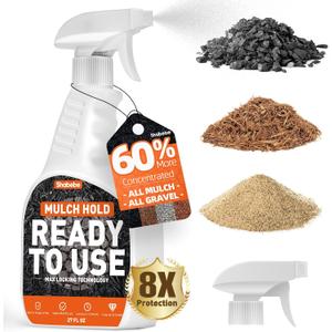 Mulch Hold with Sprayer -Ready to Use Binder for Landscaping, Fast-Dry No Dilution Landscape Glue Spray for Rocks, Binder, Mulch Bond and Pea Gravel Stabilizer 27OZ