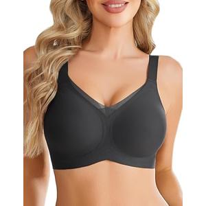 Avidlove Womens Seamless Bras No Underwire V Mesh Comfort Bralette Full Coverage Push Up Everyday T-Shirt Bra,Size L