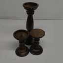 Farmhouse Wooden Candle Holders for Pillar Candles Set of 3, Rustic Wood Candle Holder Table Centerpiece Decor, 12'' 9'' 6'' Vintage Tall Candle Stand Decorative, Dark Brown