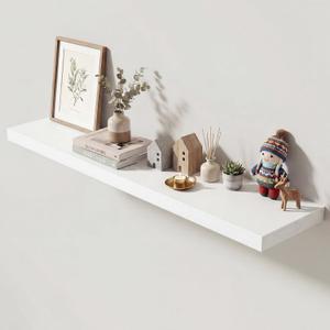 Dreamland 48 Inches Floating Shelves for Wall, 9.3" Deep Long Floating Shelves Set of 1, Large Display & Storage Shelf, Wall Shelf for Bathroom Bedroom Living Room Kitchen Office, White