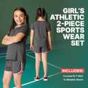 Girls' Clothing Sets, Athletic T-Shirt and Short Outfits Performance Activewear Cute Summer Girls Fashion Size 5-14 (7-8)