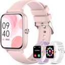 Smart Watch for Women with Bluetooth Call Answer/Dail,1.85" DIY Dial Fitness Watch with Heart Rate Sleep Monitor Step Counter 120+ Sports Modes Waterproof Women's Smart Watch for Android iOS (Pink)