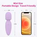Mini Wand Massager Small Cordless Hand-held Massager Quiet Waterproof Massager Rechargeable Personal Massager for Neck Shoulder Back Body [4.35 * 1.18 inches]