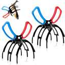 2 PCS 3 Claw Fish Gripper, Metal Fishing Pliers Gripper, Fish Control Clamp Claw Tong Grip Tackle Tool, Multi 3 Teeth Fishing Pliers for Most Freshwater Fish Grip Tackle Holder