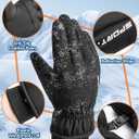 Winter Gloves Men Women - Thermal 3M Thinsulate Ski Gloves, Thick Waterproof Cold Weather Snow Gloves with Touchscreen Fingers, Anti-Slip Windproof Warm Sports Glove Snowboard, Cycling, Hiking (Large, BLACK)