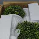 SEVENLOVE 2 Pack Artificial Boxwood Topiary Ball with Lights in Urn Container, 13" Topiary Centerpiece for Home Décor, Mini Fake Plant Greenery Arrangement