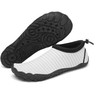 Mishansha Womens Mens Water Swim Shoes Wide Toe Box Barefoot Shoes US Size 5.5-13.5 Women / 3-11.5 Men (Pale Grey-e0177)