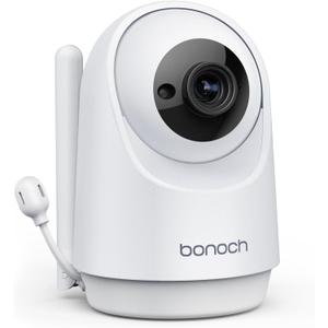 bonoch Add-on Baby Camera Unit for BBM03/ BBM05/07/09, 720p HD Video Baby Monitor Camera No WiFi, Security Split-Screen, Auto Night Vision, 4X Zoom, 2-Way Audio, Temperature Sensor, 8 Lullabies