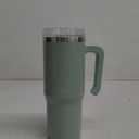 30 oz Tumbler with Handle | Stainless Steel Insulated Tumblers with Lids and Straw | Insulated Travel Mug Iced Coffee Cup | Keeps Cold for 34 Hours | Dishwasher Safe, BPA Free | Sage Green