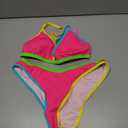 Aqua Eve Women Two Piece Bikini High Cut Swimsuit Triangle Bathing Suit Cheeky Bikini Set (Large, Colorful Pink)
