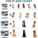 PETSFIT 26" Soft Portable Dog Crate Patented Spiral Sturdy Frame, Collapsible Travel Kennel for Small Dogs, 3 Mesh Door, Lockable Zippers, Indoor & Car Use Gray