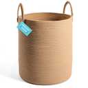 OrganiHaus Large Woven Baskets for Storage 15x18, Cotton Rope Baskets for Storage, Tall Blanket Basket for Living Room, Nursery Laundry Basket, Big Basket for Toys, Basket For Blankets, Honey
