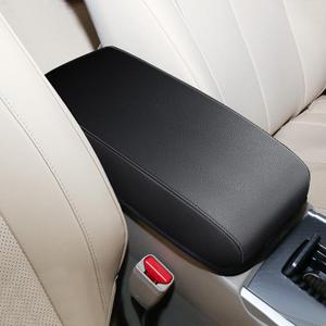 AOMSAZTO Console Covers for 2013-2018 Nissan Altima Armrest Covers for Nissan Altima Leather Black with Black Stiches