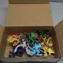 4 Inch Realistic Detail Dragon Toy Set with Gift Box, 12 Pcs Mini Dragon Figure in and Styles, Theme Party Favors Toy for Kids, Goody Bag Filler, Bulk Gifts, Cake Toppers