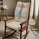 Rocking Chair Cushion, Set of 2, with Thicken Seat & Lumbar Support Back Cushion, Ergonomic Chair Cushion Non-Slip Bottom with Ties for Indoor/Outdoor Rocker, Office Chair, 22X17 Inch, Cream Color