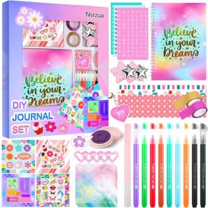 Nsrzua DIY Journal Kit for Girls,Toys for Ages 8-14 and Birthday Gifts for Girls. (purple)