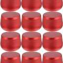 EXCEART Candle Tin Can 12Pcs 8oz Candle Round Candle Containers Metal Candle Jars DIY Wax Making Crafts Storage Sprouter Cans with Lids (Red)