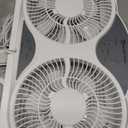 Comfort Zone Window Fan for Bedroom, 9 inch 3 Speed Dual Fans with Auto-Locking Expanders, 3 Modes (Cool, Circulate, Exhaust), Remote Control, Fabric Cover plus Bug Screen, White, 9" Twin Window Fan W/ Remote