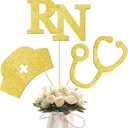 Glitter Nurse Graduation Centerpiece Sticks 12pcs Medical Nursing Graduation Party Centerpiece for Table Congrats RN Table Decorations for Congrats Grad Nurse Party Supplies