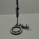 5 Inch Real Glass Magnifying Glass with Light and Clamp, 10X LED Adjustable Swivel Arm Desk Lamp, 5 Color Modes Brightness Steepless Dimmable, Hands Free Lighted Magnifier Stand for Close Work, Craft (8.7-inch Swivel Arm, Black)