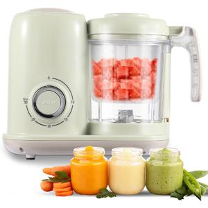 Baby Food Maker, 4 in 1 Baby Food Processor and Steamer, Baby Blender, Multifunctional Baby Puree Maker, Dishwasher Safe, Green, BFM002