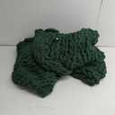 Carriediosa Chunky Knit Throw Blanket 50" X 60", 100% Hand Made Large Chenille Loop Yarn Soft Fluffy Throws for Couch Sofa Bed, Big Crochet Cozy Heavy Thick Cable Woven Blankets, Dark Green