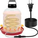 Chicken Water Heater, 60W 13FT Heated Poultry Waterer Cord for Winter, Freeze Proof Heated Waterer for Chicken Duck Geese, Stainless Steel Bird Bath Water Heater for Outdoor Buckets & Troughs