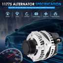 11775 Car Alternators Fit for Honda Odyssey Alternator 2014-2017 V6 3.5L Automotive Replacement Alternators 31100RV0A11, 31100RV0A12, 31100RV0A12RM