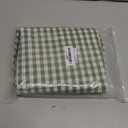 Romanstile Gingham Ruffled Tablecloth Rectangle - Waterproof Linen Cotton Checkered Table Cloth, Outdoor Plaid Table Cover for Picnic, Camping, Party - 60 x 84 Inch, Sage