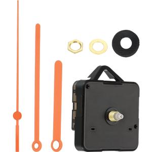 PATIKIL Clock Mechanism Kit, Quartz, Orange, 2.72 x 2.2 x 0.63 inches, Wall Mount, Silent, Battery Operated
