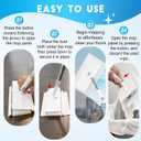 Snap Grip Mini Mop, Cloth Changing Mini Mop, Lazy Mopa Compatible with Swiffer Wet/Dry Pads, Dust Mopping for Hardwood, Tile, Floor, Includes 20 Disposable Dry Pads, Home Cleaning Essential (White)