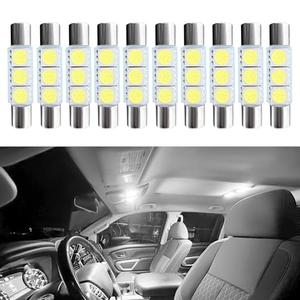 Lyxheth 8PCS Car Visor Light 28MM Car Roof Lights LED Reading Light Bulb, Cars Vanity Bulbs, T6 5050 Auto LED Sun Visor Lights Replacement, 28mm 29mm 6614F Festoon Bulbs Fit for Cars (White)